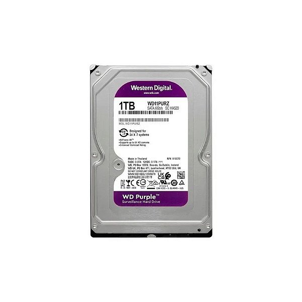 HD SATA3 1TB WD WD11PURZ Surveillance Purple