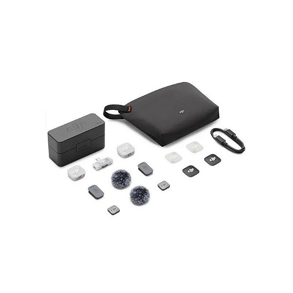 Microfone Dji Mic Mini 2 (2 TX + 1 RX para Celular + Estojo de Carregamento)