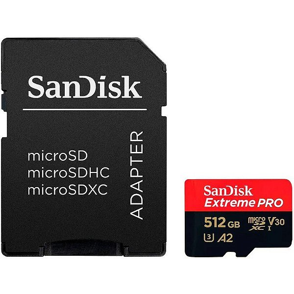 Cartão de Memória SanDisk MicroSDXC Extreme Pro SDSQXCD-512G-GN6MA UHS-I 512GB 200MB/s