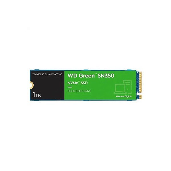 Disco SSD Western Digital WD Green SN350, 1TB, M.2 Nvme, Leitura 2400MB/s, Gravação 1850MB/s, WDS100T2G0C
