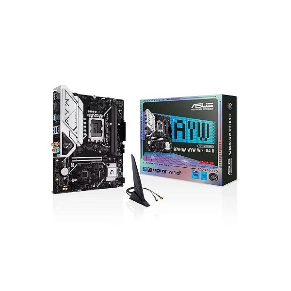 Placa Mãe Asus B760M-Ayw Wifi D4 II DDR4 Socket Intel LGA 1700 Chipset B760 Micro ATX