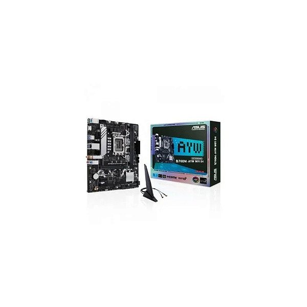 Placa Mãe 1700 Asus B760M-Ayw Wifi D4 s/ R/ HDMI/ 2M2/ DDR4