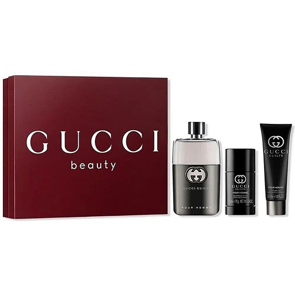 Kit Perfume Gucci Guilty EDT 90mL + Desodorante 70g + Gel de Banho 50mL - Masculino