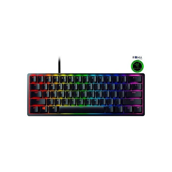 Teclado Gamer Razer Huntsman Mini 60% Linear Switch Red USB-C Preto - RZ03-03393200-R3U1