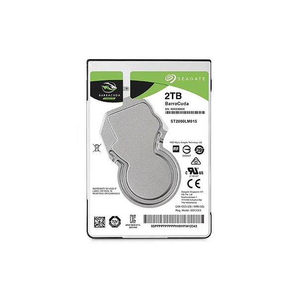 Disco Rígido para Notebook Seagate Barracuda 2.5" / 2TB / 128MB / 5400 RPM - (ST2000LM015)