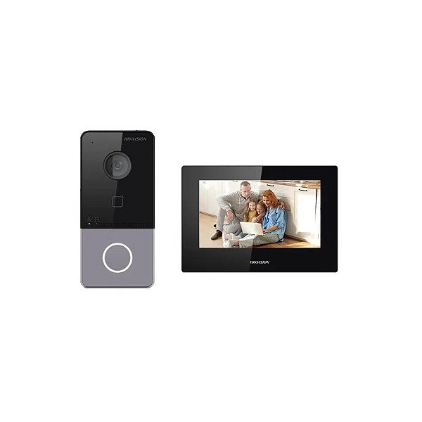 Kit Interfone IP com Vídeo Hikvision DS-KIS605-P(C)