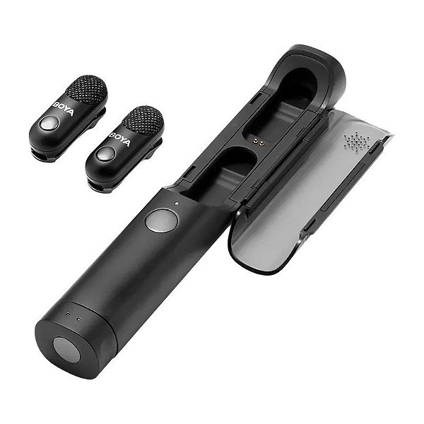 Microfone Sem Fio Boya Magic - 02 USB-C Lightning - Preto