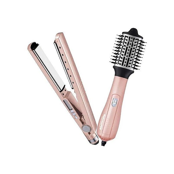Kit Escovas, Secador e Prancha Babyliss Pro – Rose Gold