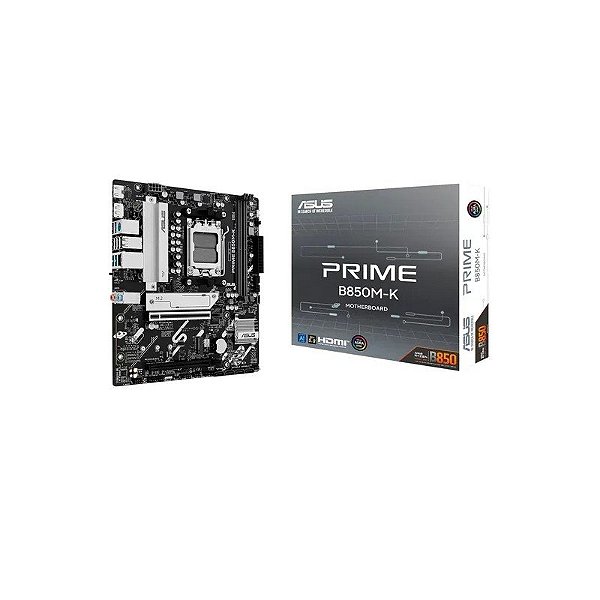 Placa Mãe Asus Prime B850M-K Soquete AM5 Conjunto de Chips AMD B850 DDR5 Micro ATX