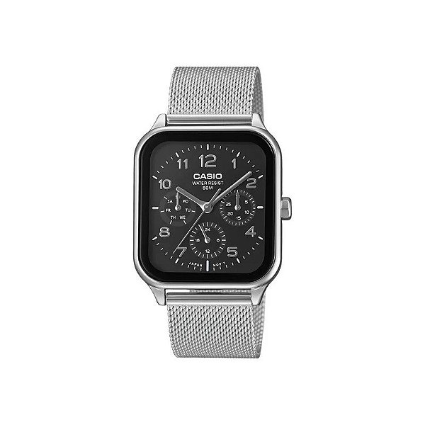 Relógio Casio MTP-V004G-9BUDF Analógico Masculino - Prata/Preto