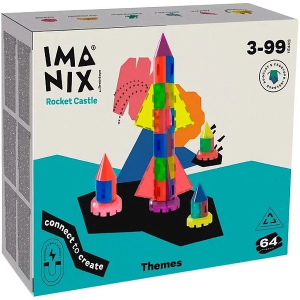 Quebra-cabeça Imanix Rocket Castle Braintoys - IMA-RC64 (64 Peças)