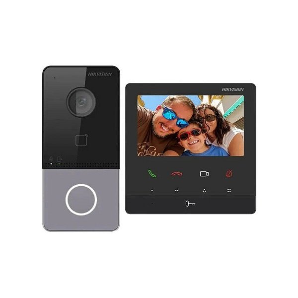Kit Vídeo Porteiro Eletrônico Hikvision DS-KIS606-P