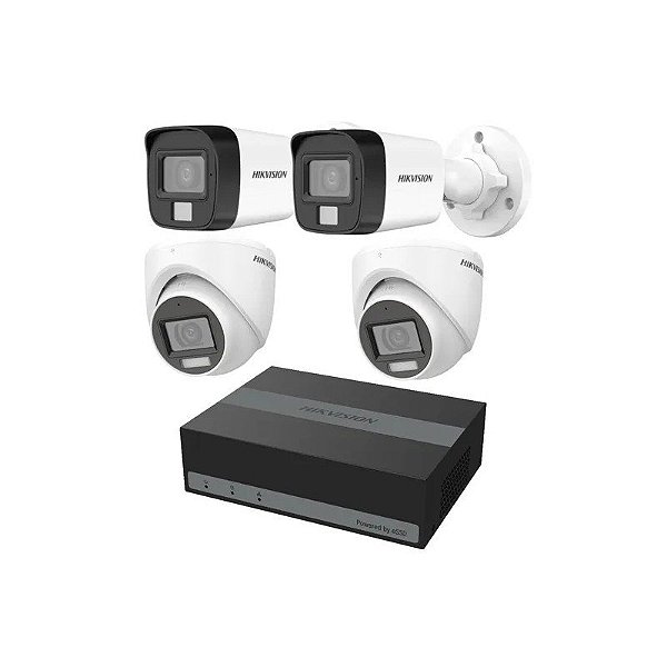 Kit DVR Hikvision 04CH DS-J142I/E04HGHI-XD+4CÂM 3.6MM 2.8MM