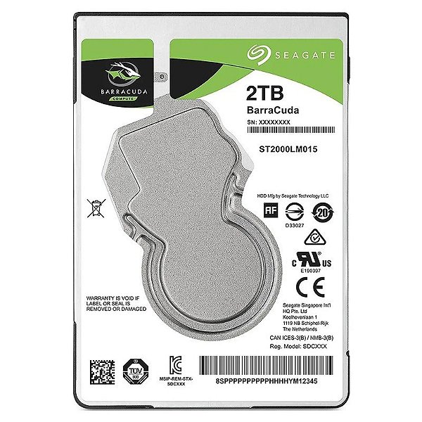 Disco Interno Seagate Barracuda Sata Para Notebook 2TB 2.5" ST2000LM015