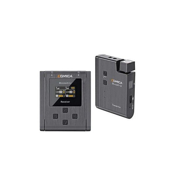 Microfone de Lapela Sem Fio Comica BOOMX-U-U2 com 1 Receptor e 1 Transmissor