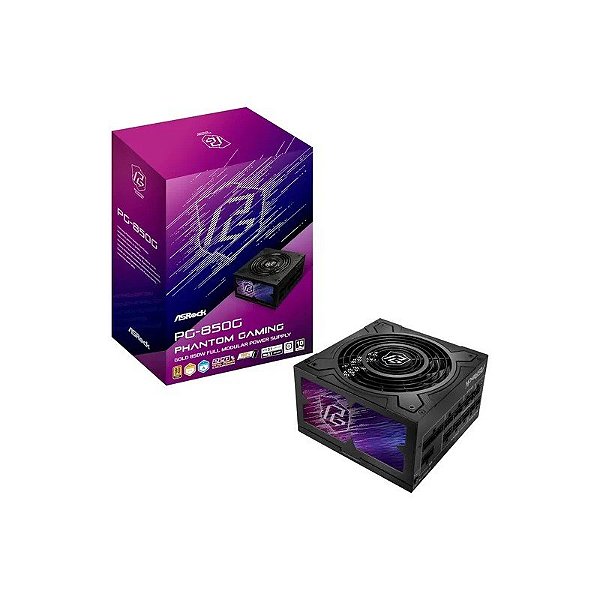 Fonte Asrock PG-850G ATX 850W 80 Plus Gold Full Modular - Preta