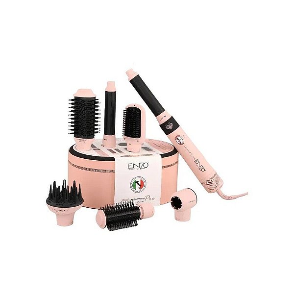 Kit Modelador de Cabelo Enzo Profissional 7 Em 1 EN-4133 Pro 2 Max 220V - Rosa