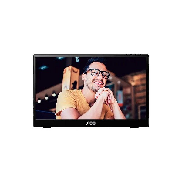 Monitor Portátil AOC 16T3E 15,6" Full HD 60Hz USB-C - Preto