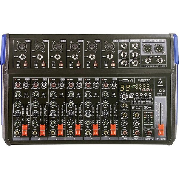 Mesa de Som Karsect Mixer de 10 Canais - KG-FM10