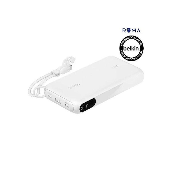 Carregador Portátil Belisk Boostcharge 20K com Display Branco - BPB028FQWH