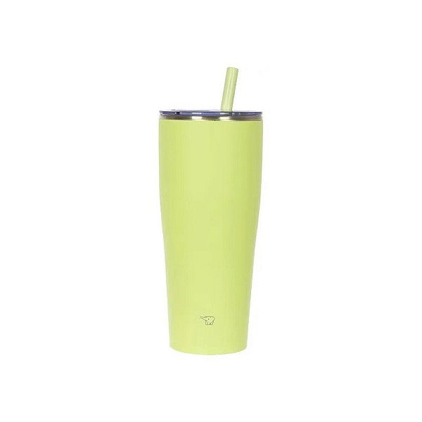 Copo Térmico Zojirushi SX-HA89HYM com Canudo Encaixe Carro Inox 890ML - Amarelo