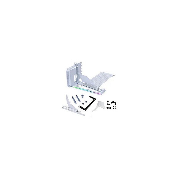 Suporte Vertical para Placa de Vídeo Lian Li VG4-5-V4W Branco + Cabo Riser PCI-Exp 5.0