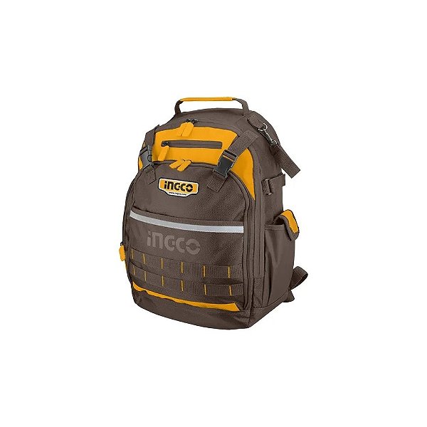 Mochila Ingco HBP01028 - para Ferramentas - Marrom e Laranja