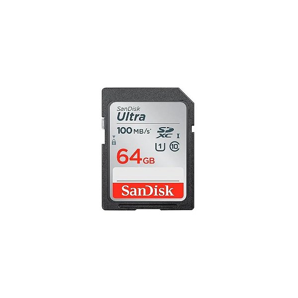 Cartão de Memória Sandisk Ultra SDSDUNR-064G-GN3IN - 64GB - SD - 100MB/s