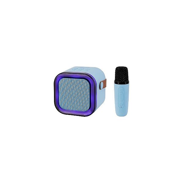 Caixa de Som Midi Pro MDP-005 - USB/Aux/SD - Bluetooth - 5W - com 2 Microfones - Azul