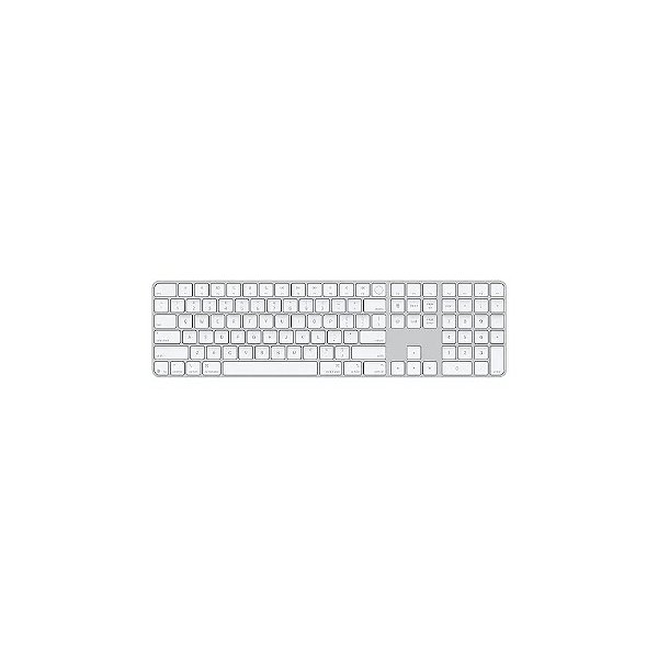Teclado Sem Fio Apple Magic Keyboard com Touch ID e Teclado Numérico A3119 MXK73LL Inglês com Bluetooth - Branco
