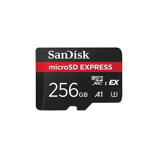 Cartão de Memória Micro SD de 256GB Sandisk Express SDSQXFN-256G-GN4NN Preto/Vermelho