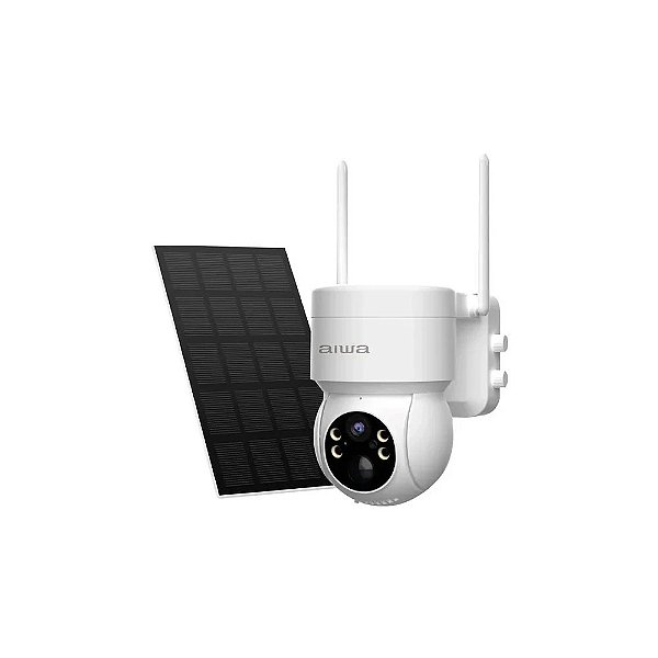 Câmera IP Aiwa AWCTO43 HD com Painel Solar Wi-Fi - Branca