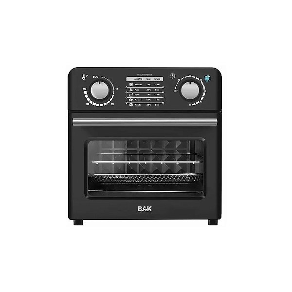 Fritadeira Elétrica de Ar BAK Air Fryer BK-AO10L-127 1.000 Watts 10 Litros 127V ~ 60Hz - Preta/Prata
