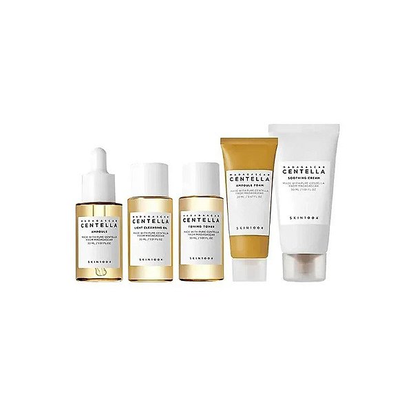 Kit Cuidado Facial SKIN1004 Madagascar Centella Viagem - 5 Peças