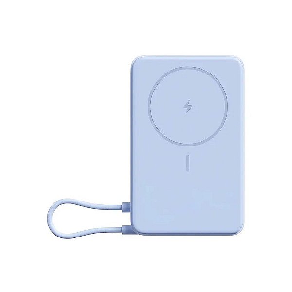 Carregador Portátil Wireless Xiaomi Power Bank Magnético WPB1007Z 10.000 Mah 2 Saídas USB-C - Azul