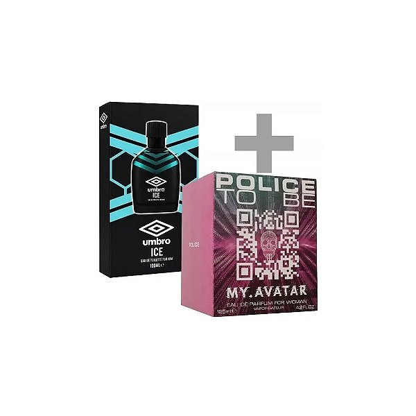 Kit Perfume Feminino Police To Be MY.Avatar For Woman Edp 125ML + Perfume Masculino Umbro Ice Edt 100ML