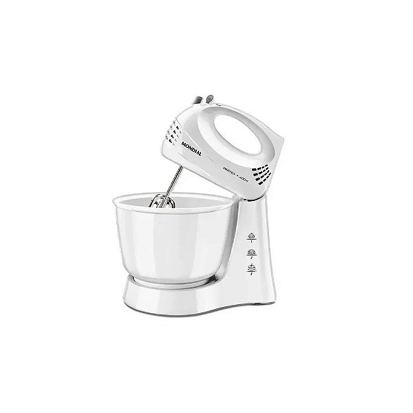 Batedeira Mondial Prática B-44-W 3 Velocidades + Turbo 400 Watts 220V ~ 50/60 Hz - Branca