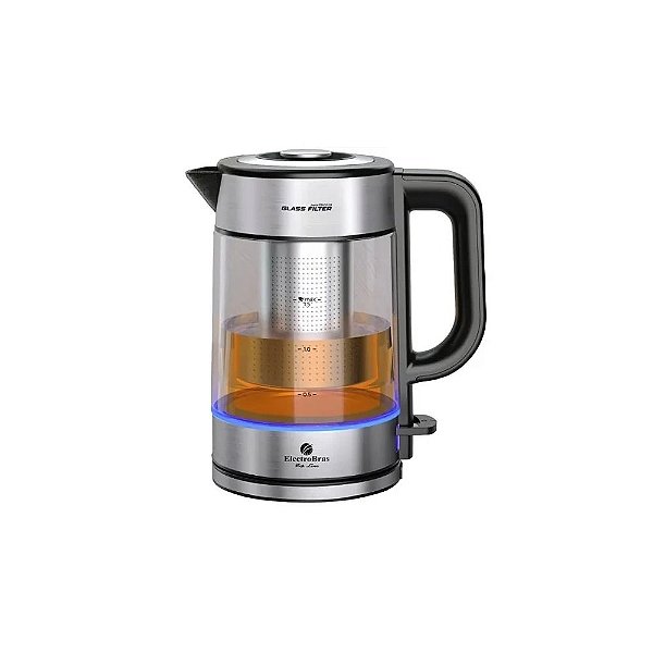 Jarra Elétrica Electrobras Filtro de Vidro EBJE-06 2200 Watts 1,7 Litros 220V ~ 50/60 Hz - Prata/Preta