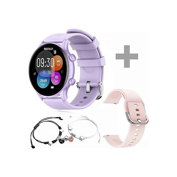 Relógio G-Tide R5 Lite com Bluetooth - Roxo + Pulseira