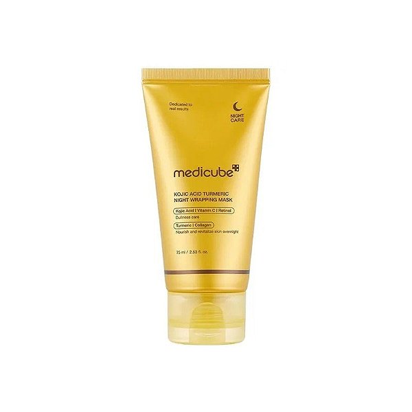Máscara Facial Medicube Kojic Acid Turmeric de 75 ML para Uso Noturno Envolvente