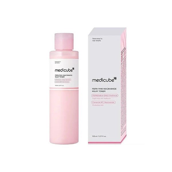 Tônico Facial de Limpeza Medicure PDRN Rosa Niacinamida Leite Toner de 150ML