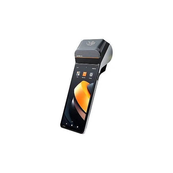 Terminal Pos Móvel Sunmi V3 6.75" Wi-Fi – Preto/Laranja