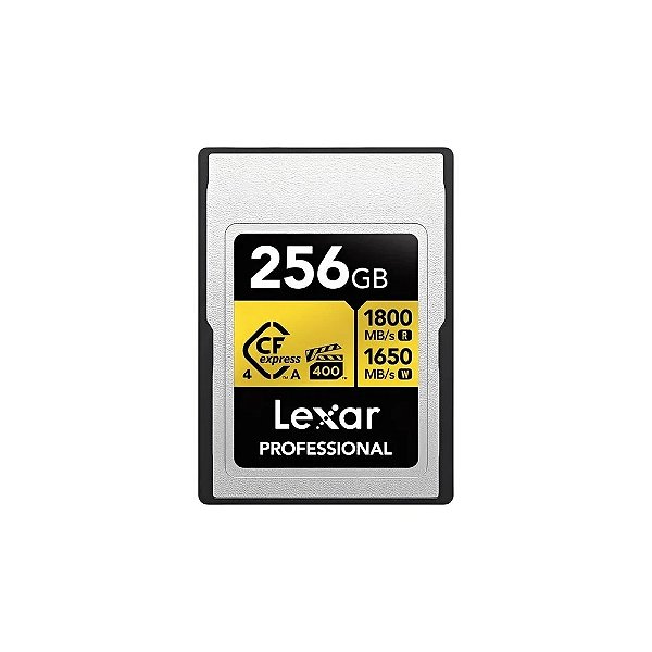 Cartão de Memória Cfexpress Lexar Professional Gold Series Tipo A 1800-1650 MB/s 256 GB (LCAEXG4256G-Rneng)