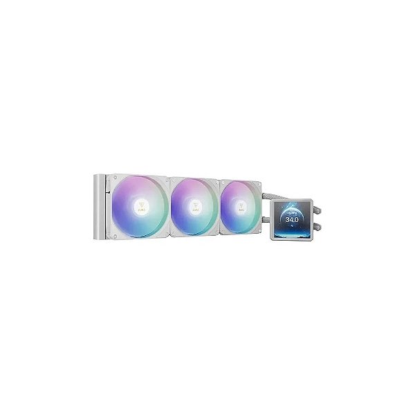 Resfriador Líquido Gamdias Aura GL360 LCD IPS 10,16 cm ARGB 360 mm para CPU - Branco