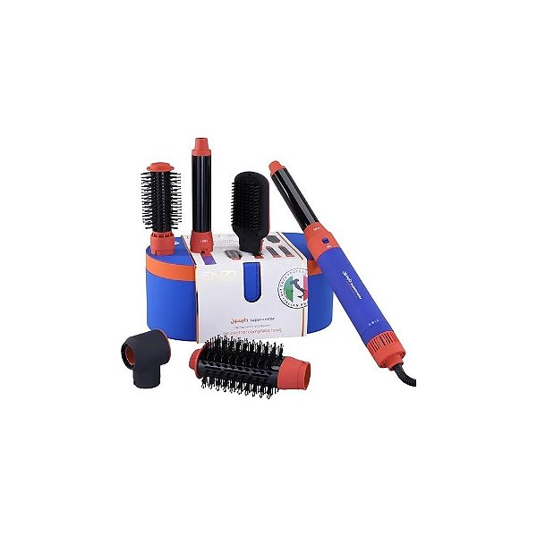Kit Modelador de Cabelo Enzo Professional EN-4133-3 6 Em 1 1500 W 220V - Royal/Azul