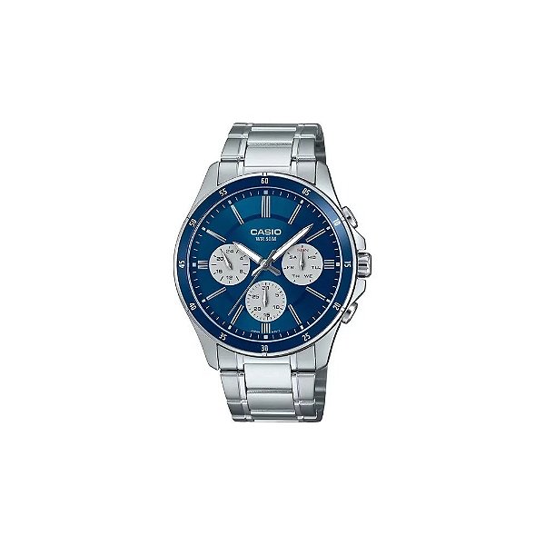 Relógio Casio Dress MTP-1374D-2A3VDF Analógico Masculino - Prata/Azul