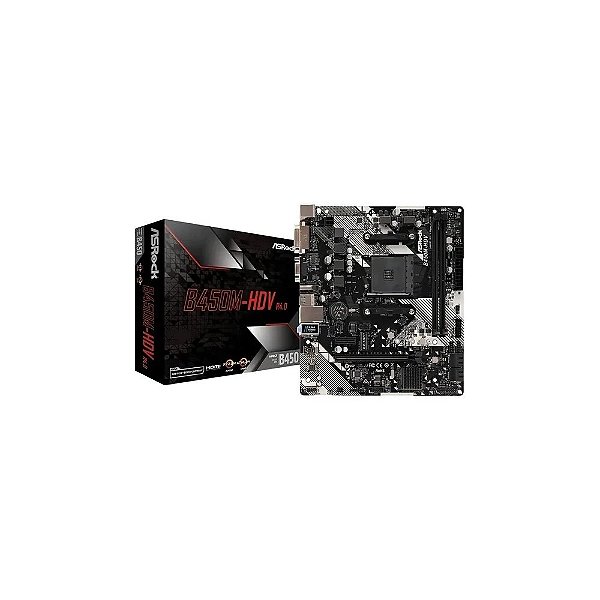Placa-Mãe Asrock B450M-HDV R4.0 AM4 DDR4