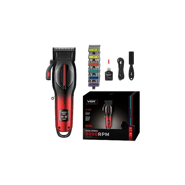 Cortador de Cabelo VGR V-026 Recarregável - Vermelho