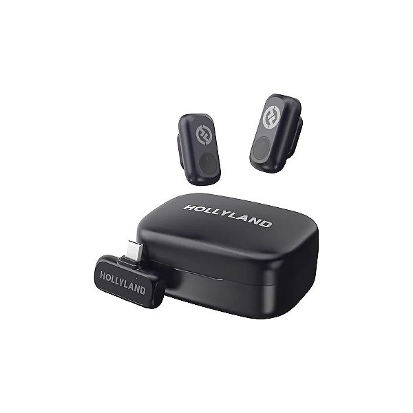 Microfone Hollyland Lark A1 Duo Para Smartphone Com USB-C Sem Fio - Cinza Espacial