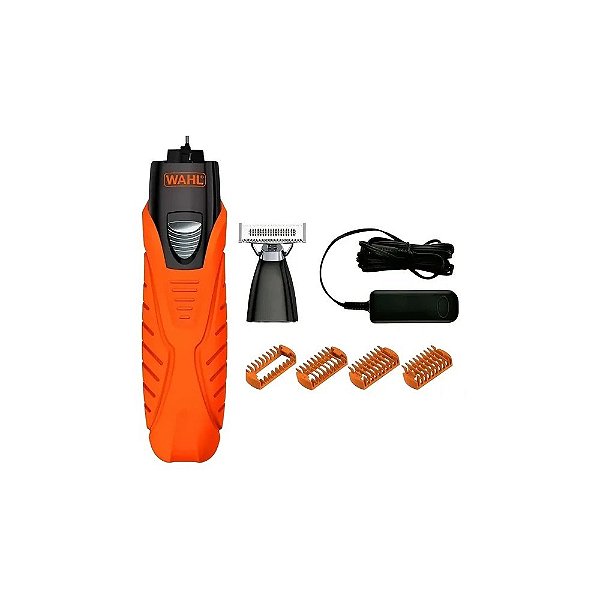 Kit Aparador Wahl Trimninja Lâmina Única 3029721 Recarregável - Laranja 7 Peças
